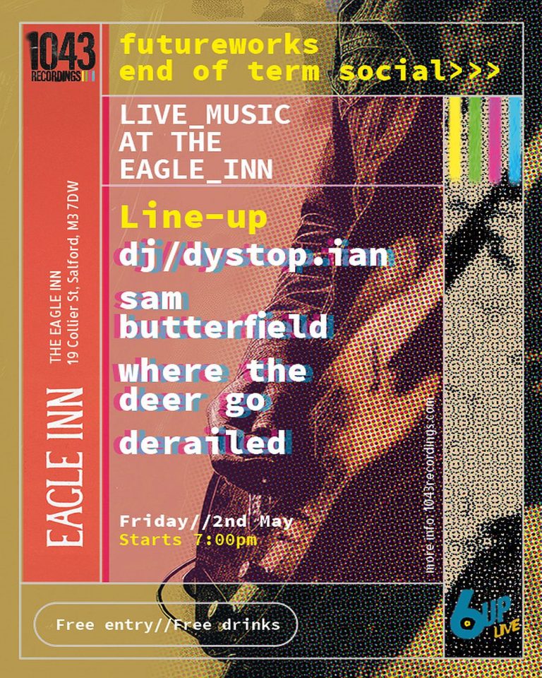 A poster for Futureworks event at The Eagle